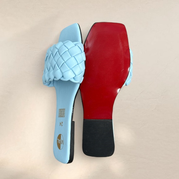 Light blue flat slide sandals - Picture 2 of 2